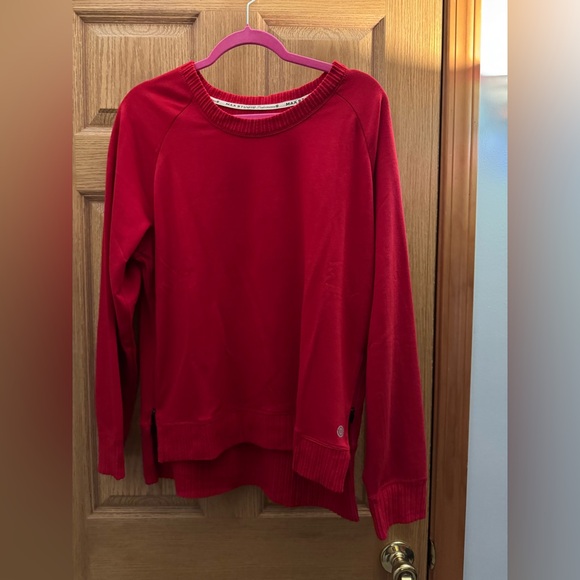 Max Studio Sweaters - Max Studio Red Crew Neck Sweater with Side Zippers